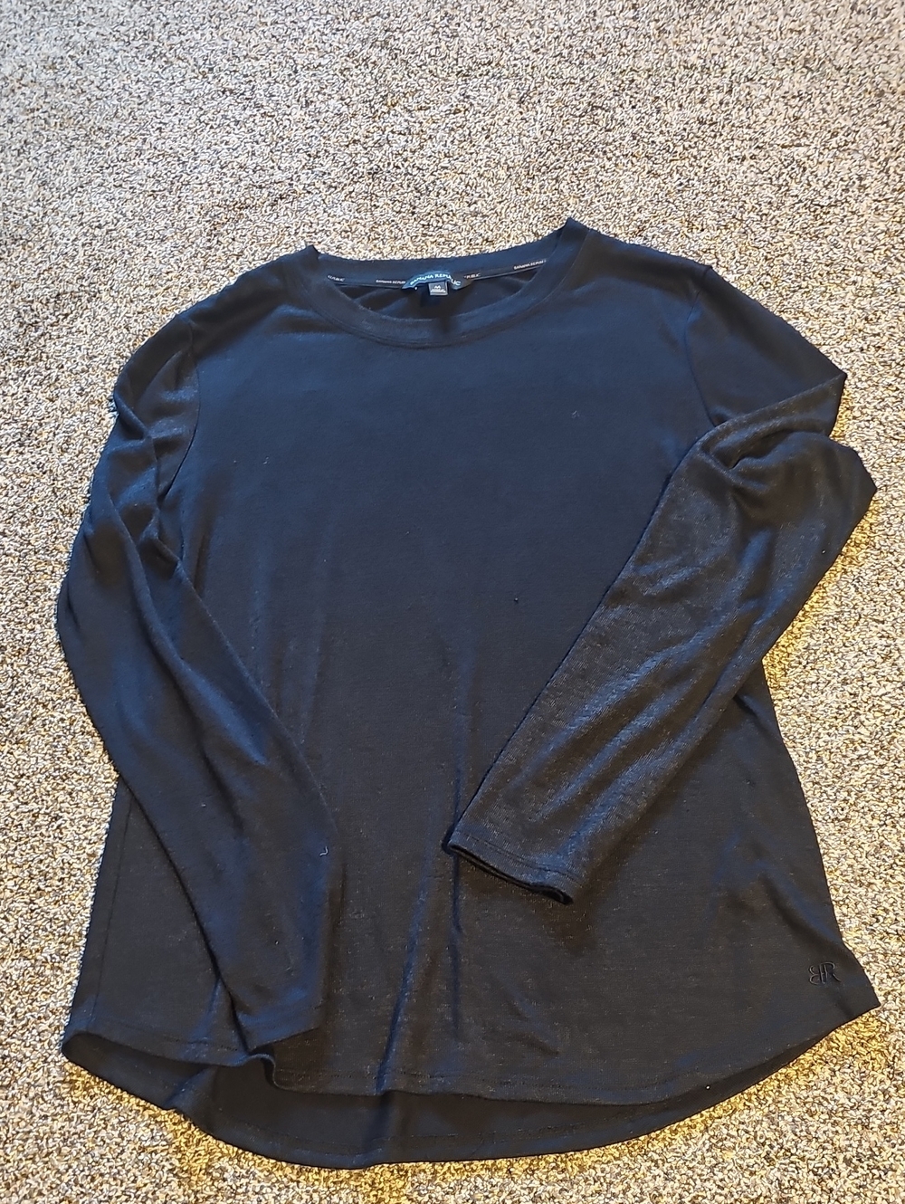 Banana Republic Black Long-Sleeve Crewneck Tee